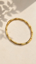 Bamboo inspired gold bracelet