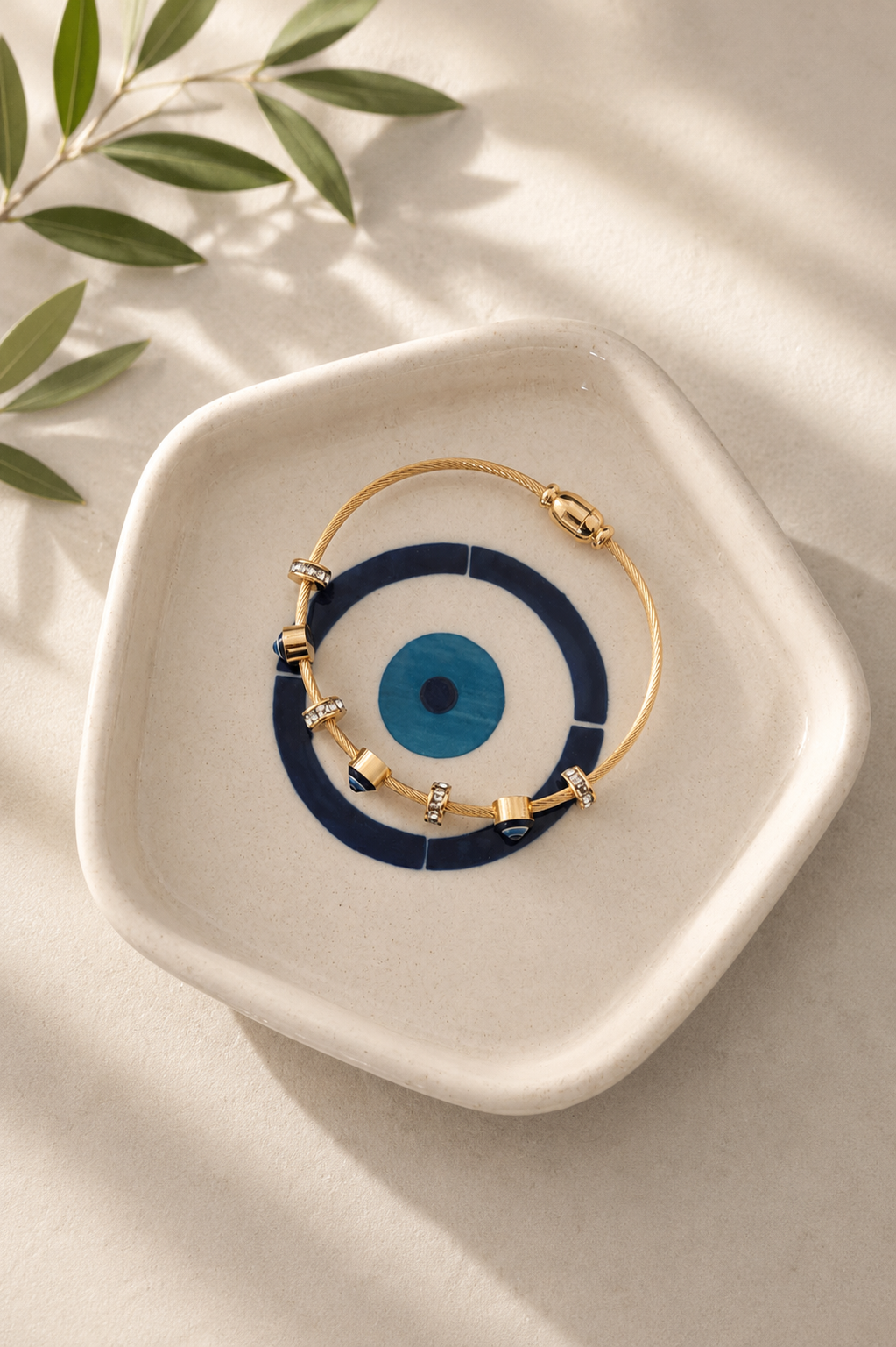 Evil eye magnetic closure bracelet
