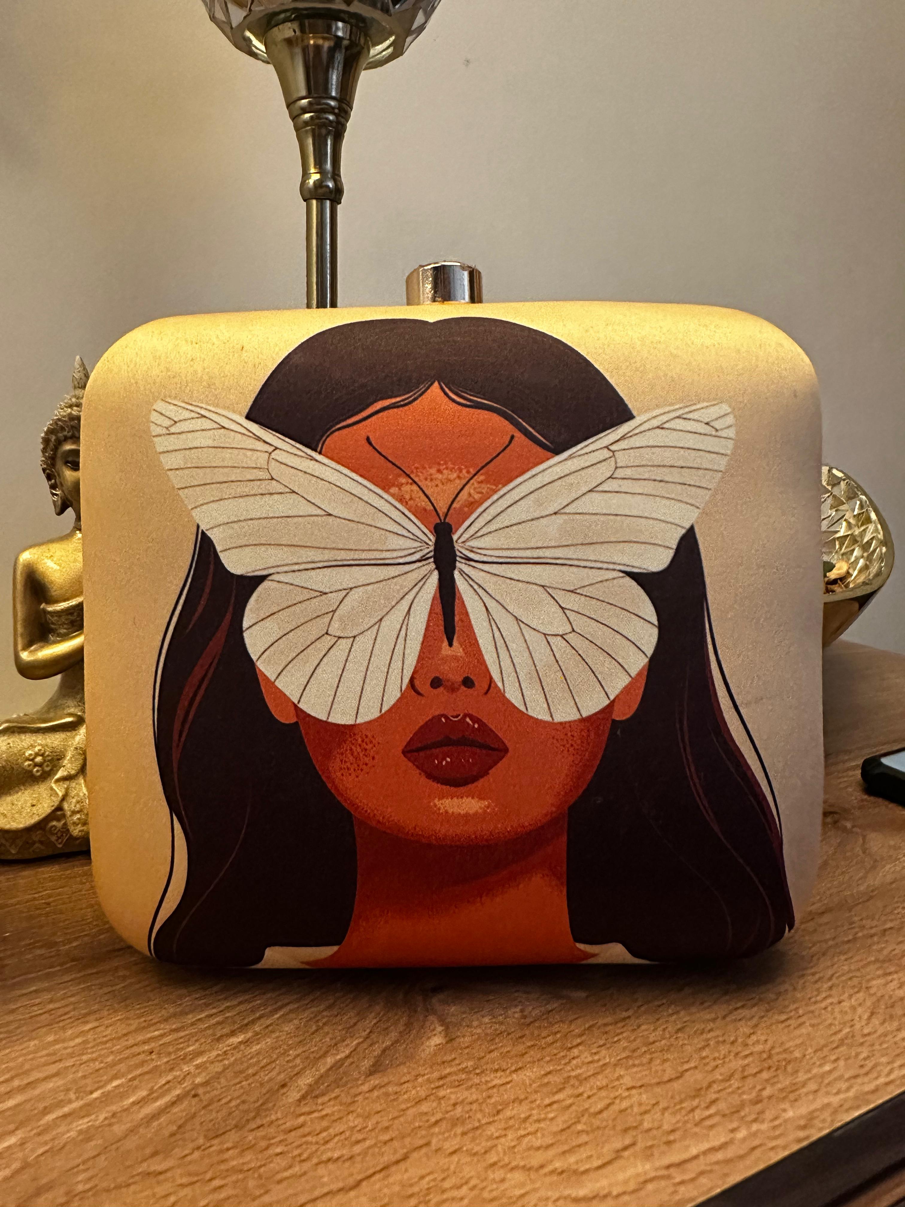 Butterfly Muse Art Clutch Bag for Women