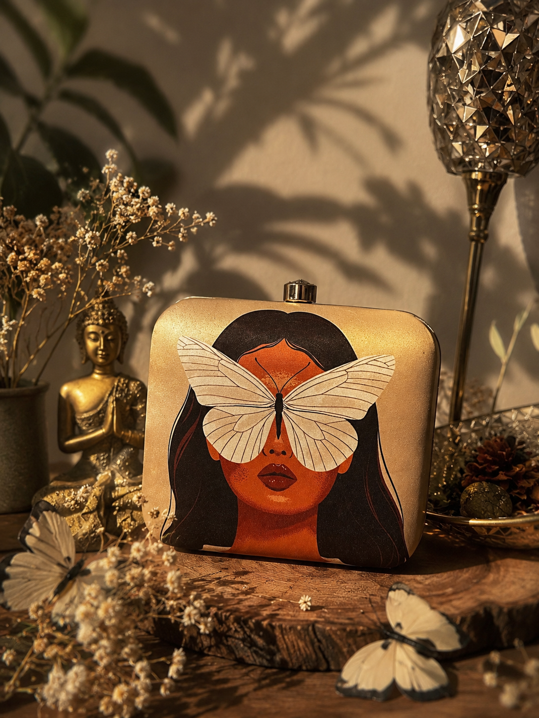Butterfly Muse Art Clutch Bag for Women