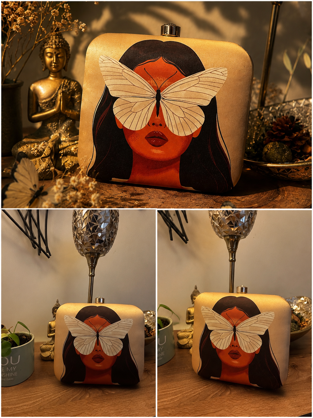 Butterfly Muse Art Clutch Bag for Women