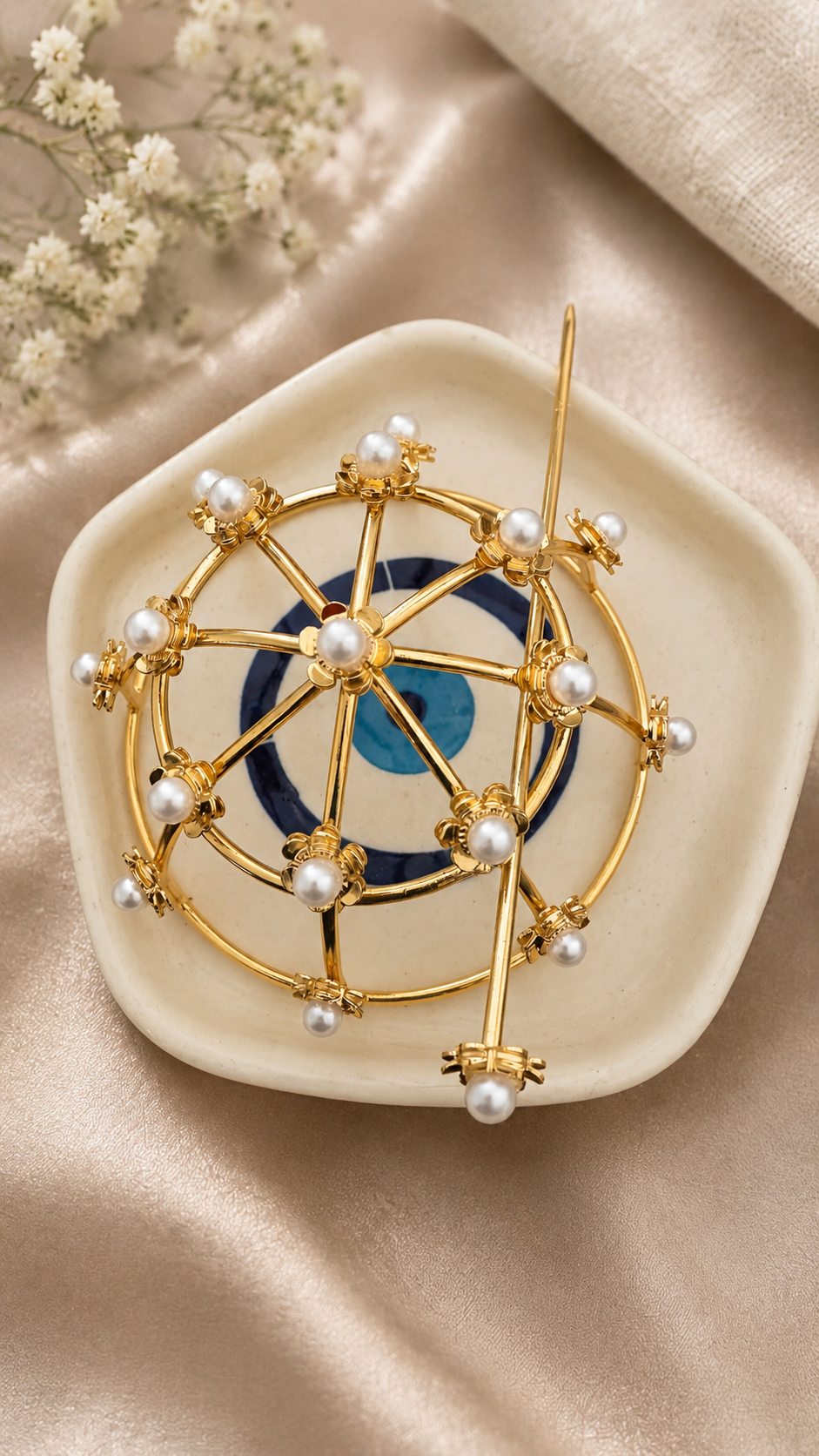 Pearl Celestial Hair Cage Bun Accessory