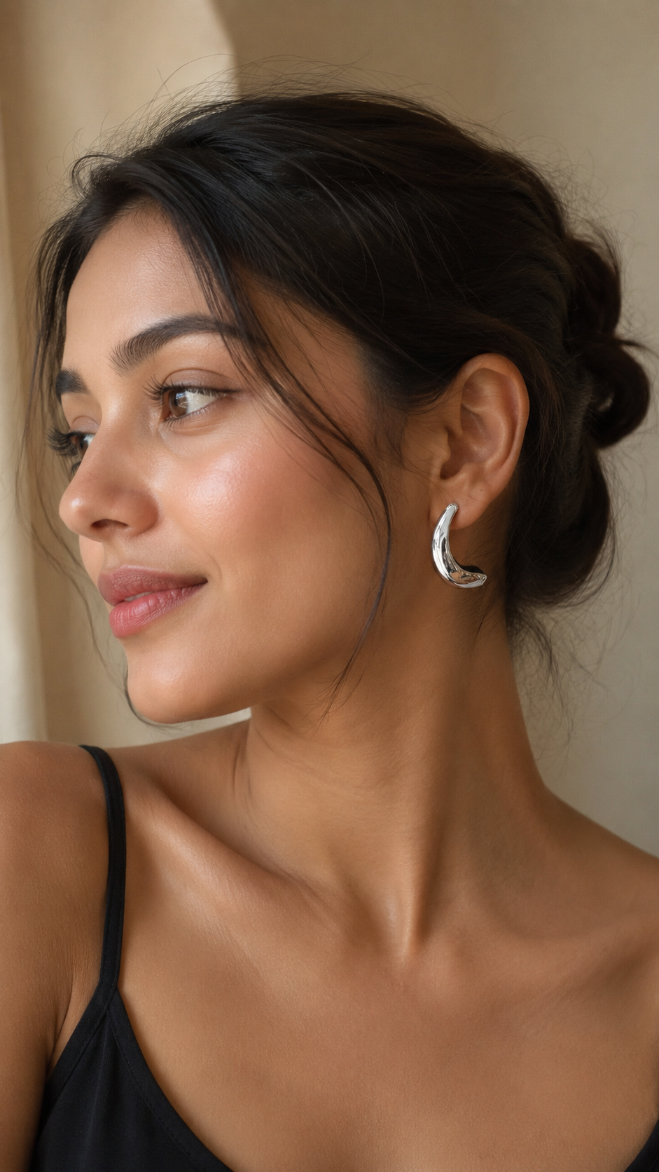 Silver chunky earring