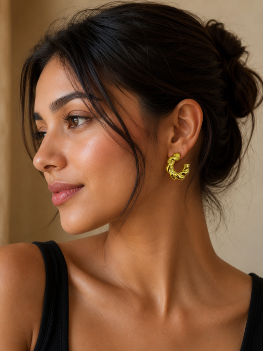 Gold twister hoops