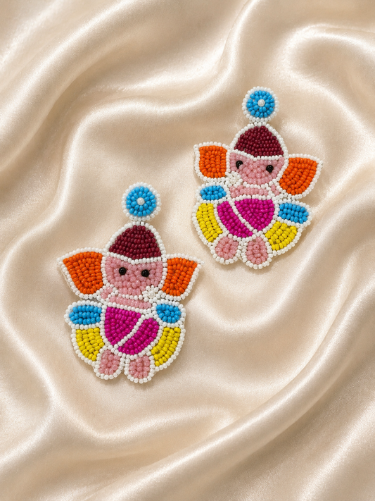 Handmade beaded Ganesh earring