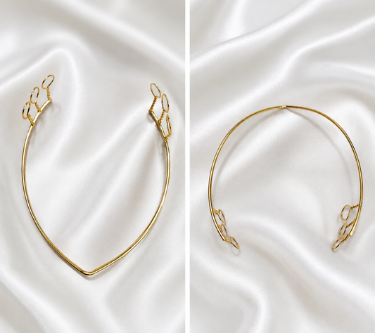 Minimalist Gold Hair Crown Base – Hair Accessory