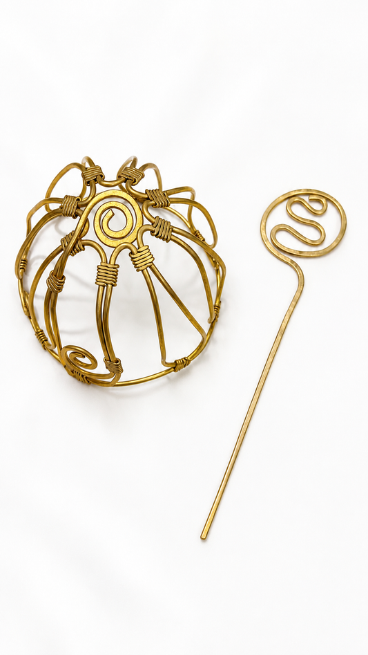 Wire Hair Cage Bun with Hair Stick