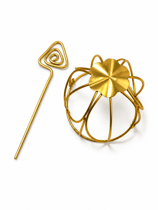 Spiral Wire Hair Cage Bun with Hair Stick