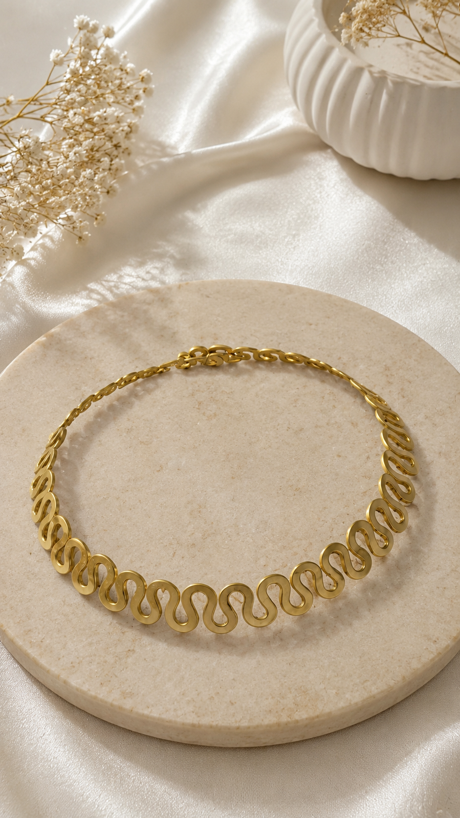 Golden Wave Choker Necklace