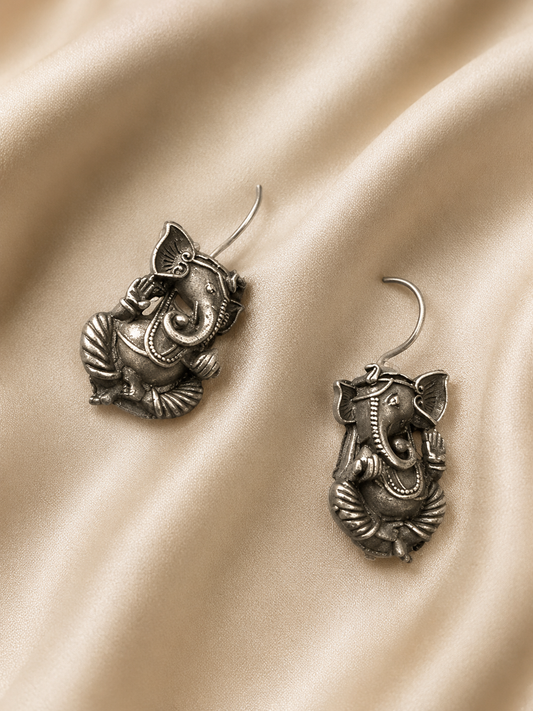 Lord Ganesha Oxidised Earrings | Riverblend