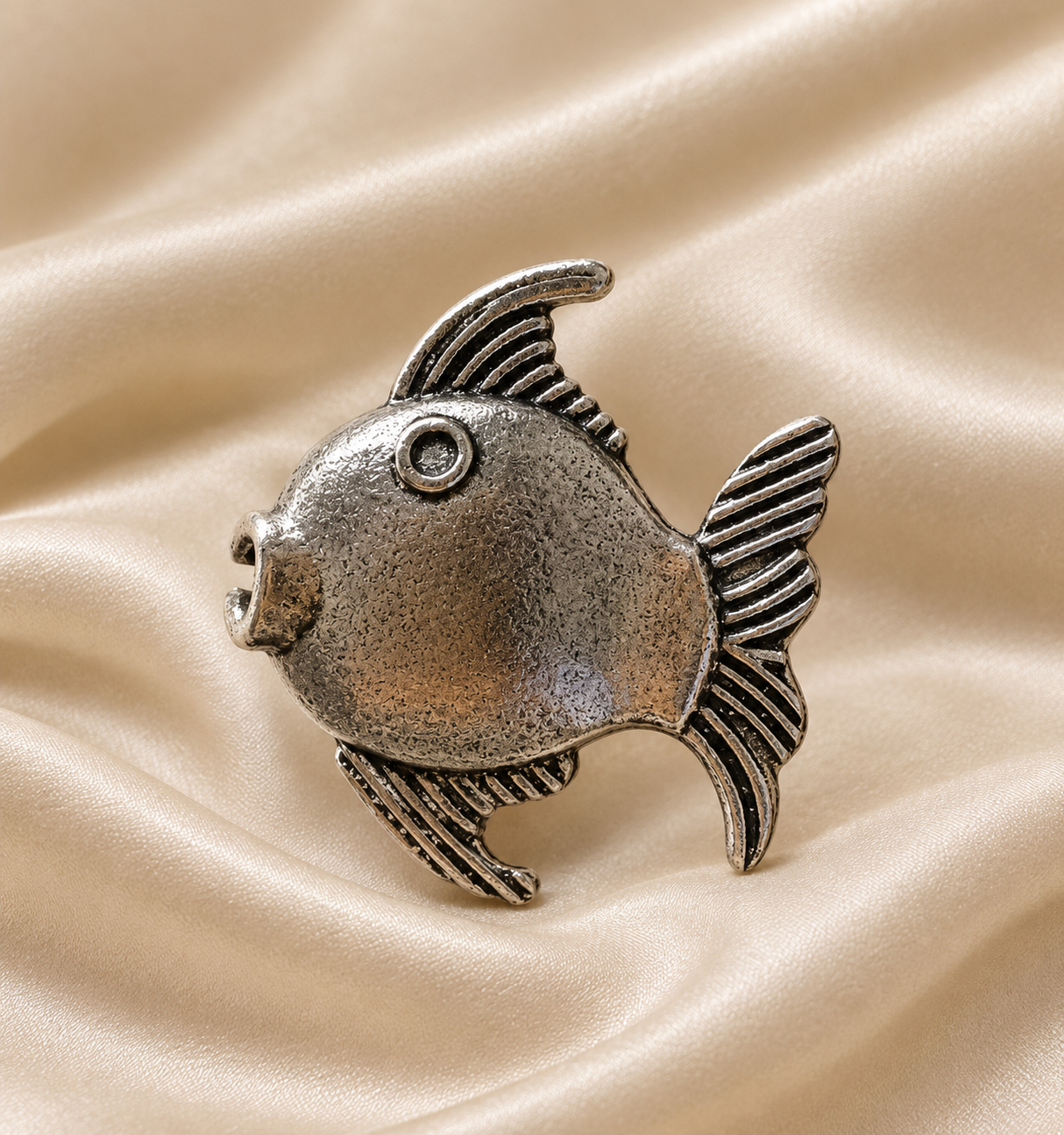 Oxidised Fish Adjustable Ring – Vintage Statement Ring
