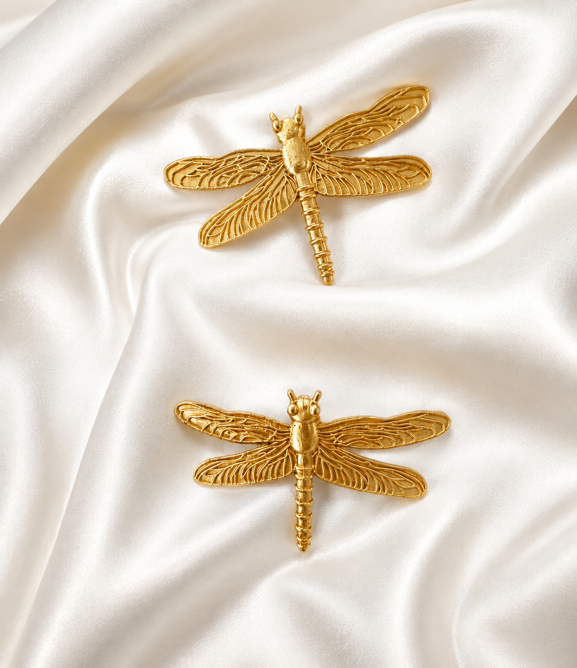 Dragonfly brass earring