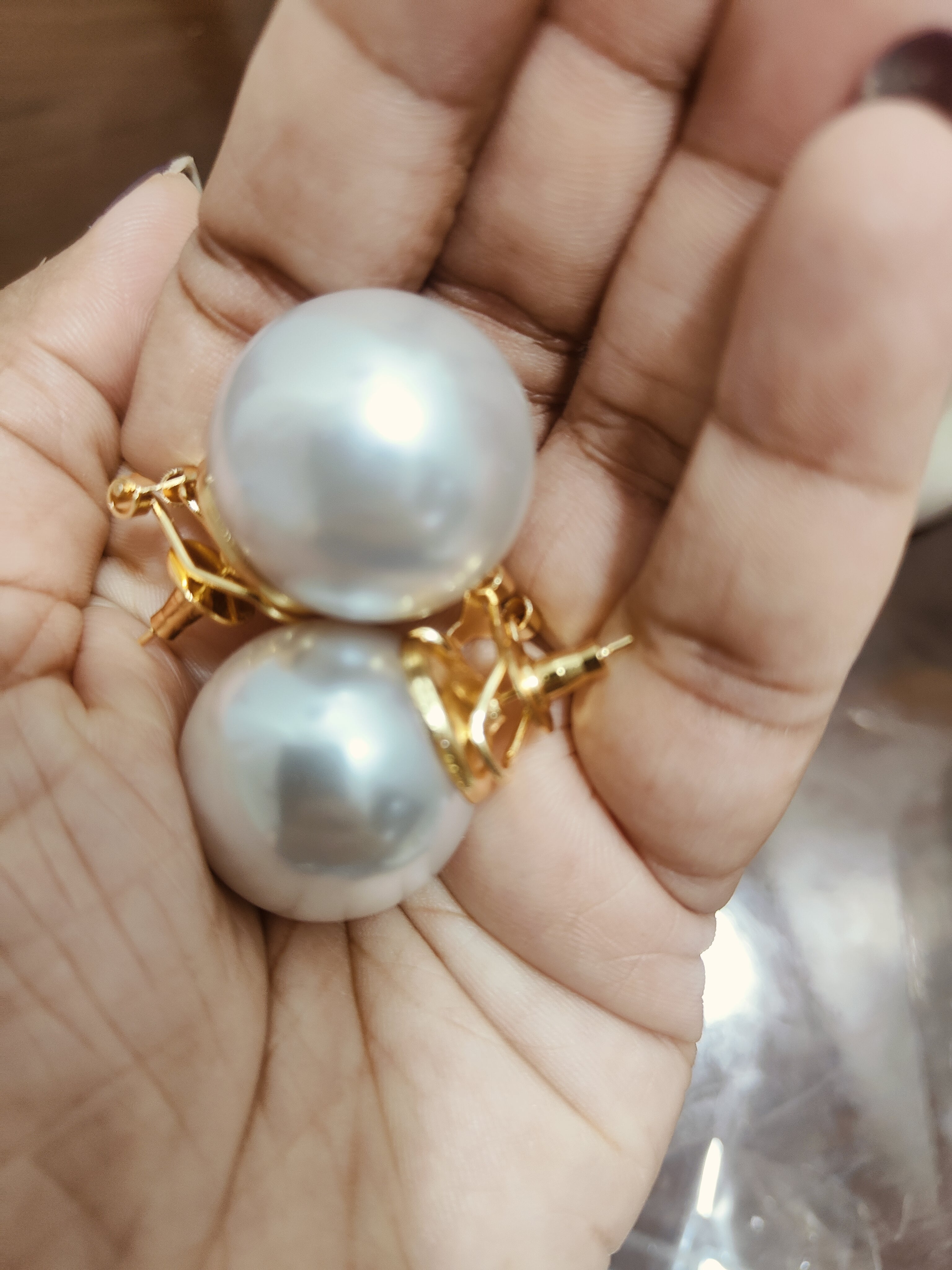 Pearl studs(25mm)( 20mm)