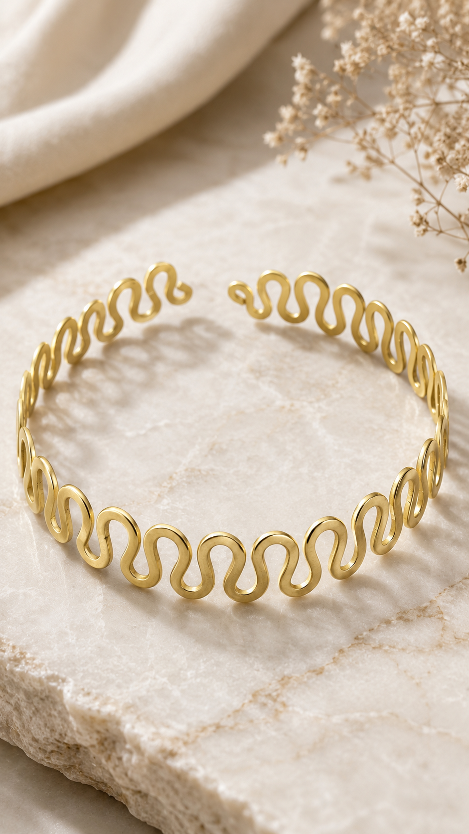 Golden Wave Choker Necklace
