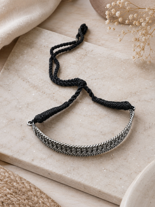 Oxidised silver choker