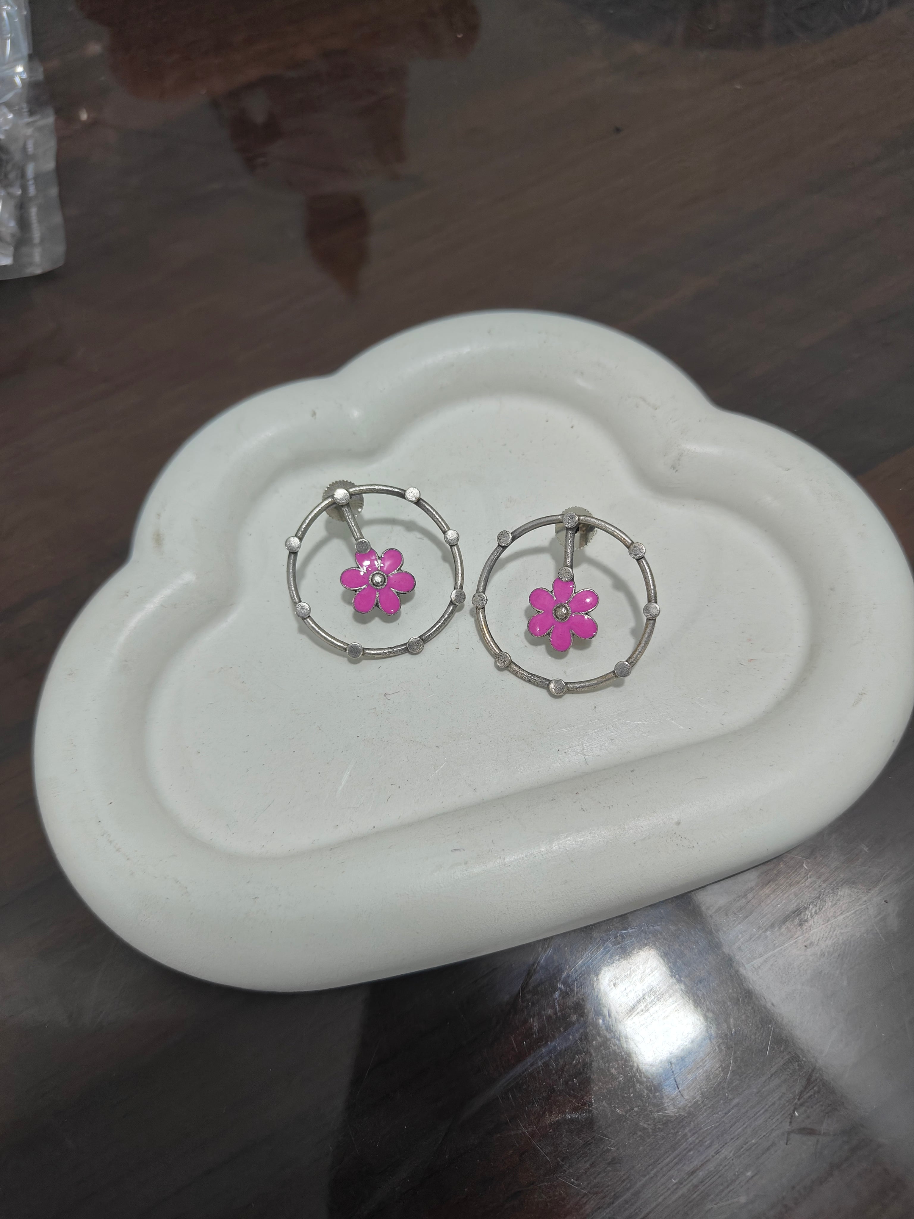 Floral design studs