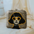 Printed quirky clutch bag