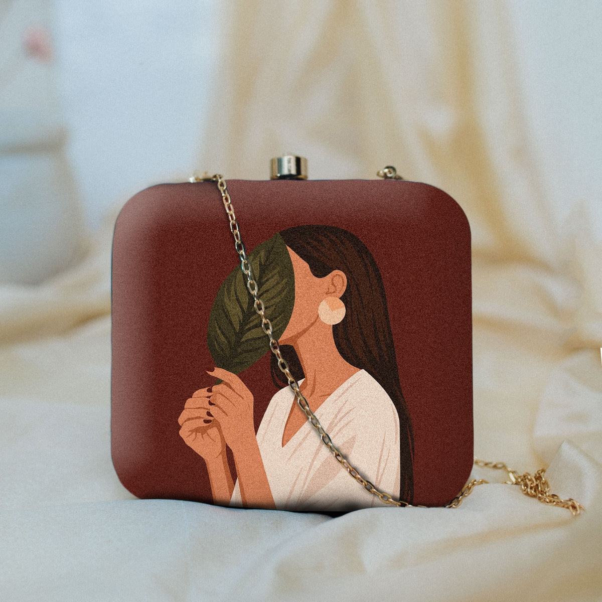 Printed quirky clutch bag