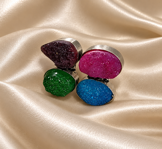 Multicolour Druzy Statement Ring
