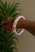 Fabric bangles white and red