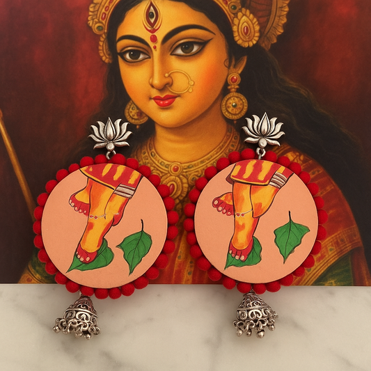 Durga M feet handcrafted jhumka earring