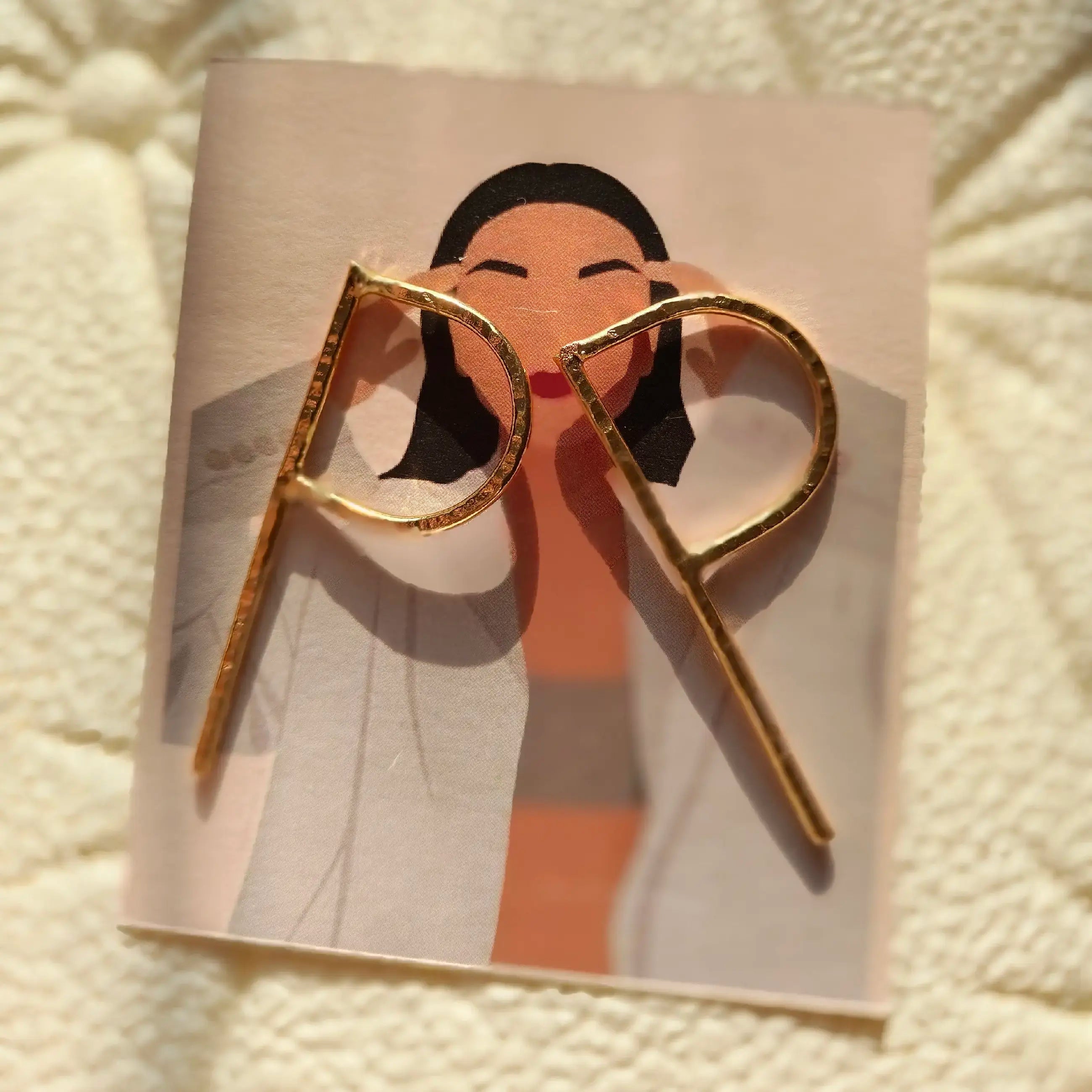 Alphabet P Brass Stud Earrings – Lightweight & Elegant